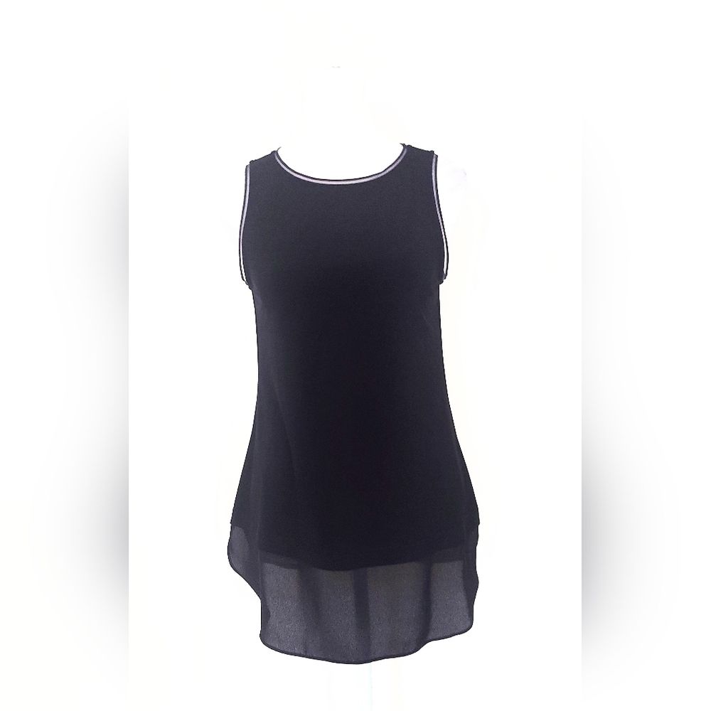 Joseph Ribkoff Sleeveless Layered Top Black Size 2